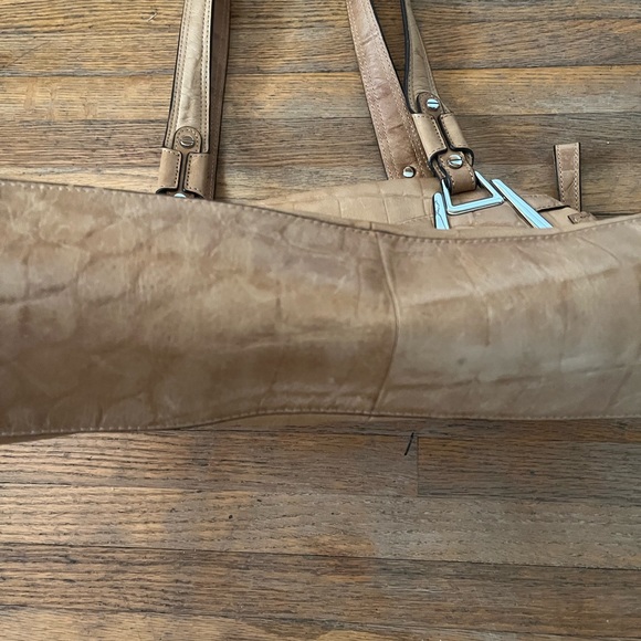 Y2K B Makowsky Vintage Leather Handbag Bag Purse Satchel Heavy Classic Preppy - Picture 3 of 6